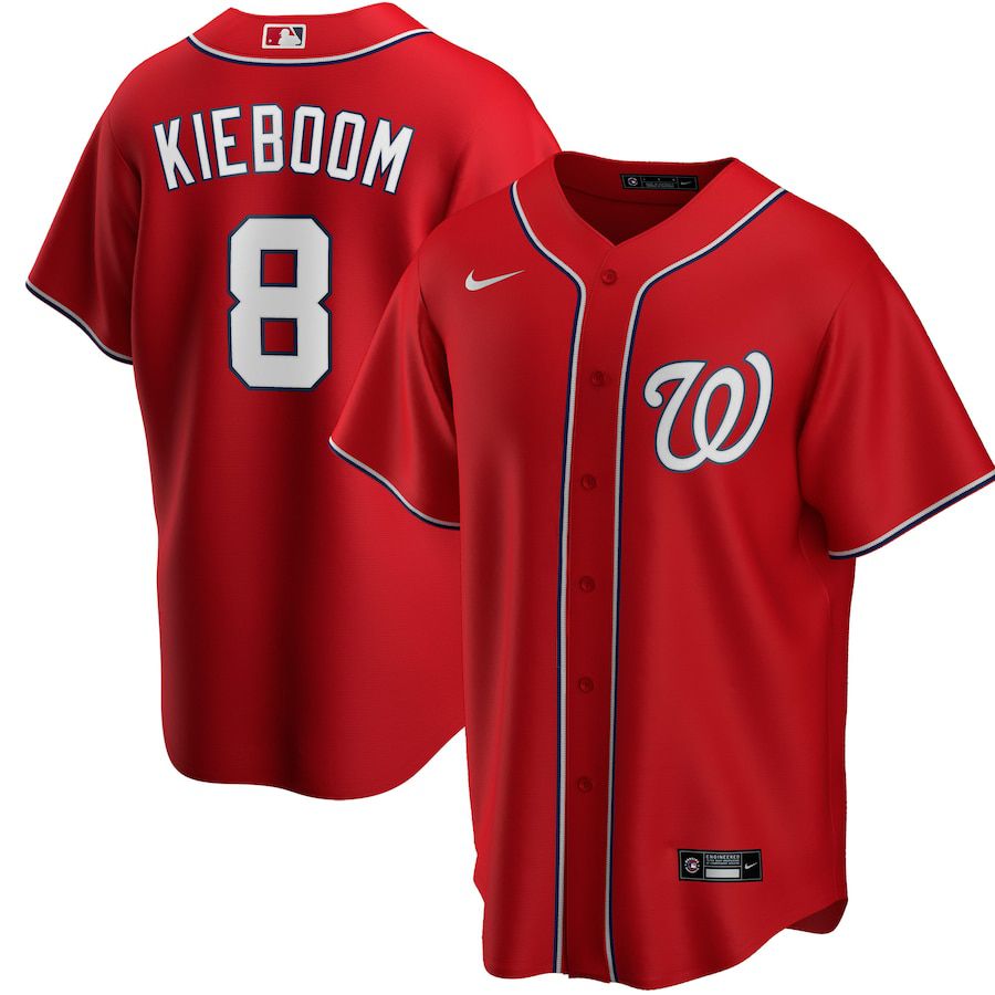 Mens Washington Nationals #8 Carter Kieboom Nike Red Alternate Replica Player Name MLB Jerseys->washington nationals->MLB Jersey